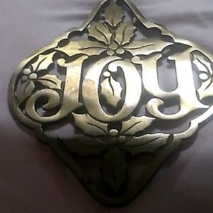Vintage brass holiday trivet